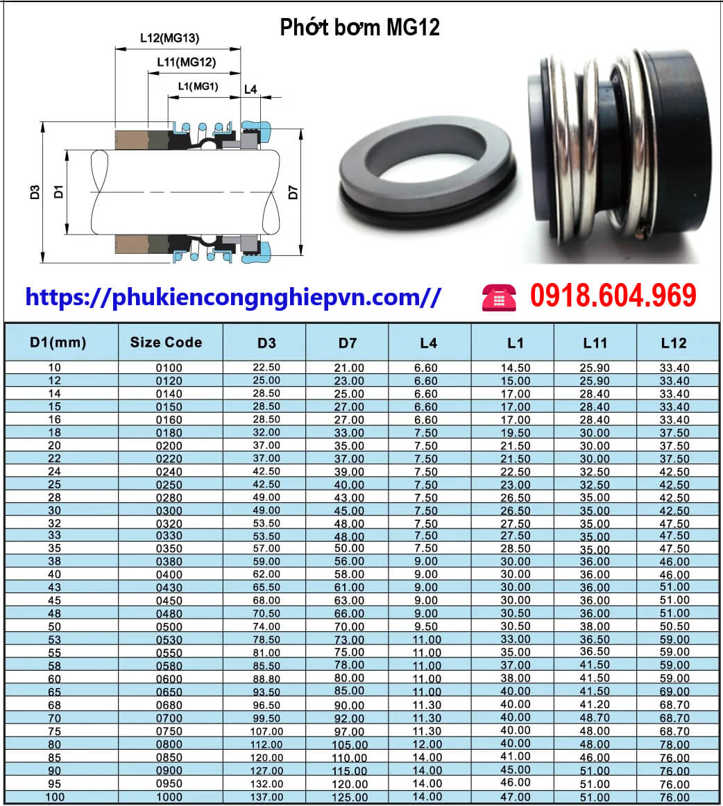 Phớt bơm MG12,G6-1.